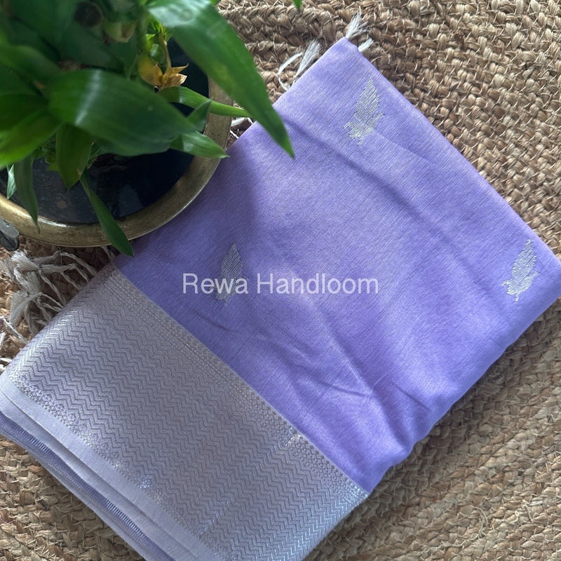 Maheshwari Lavender Silver Butti Saree SGSB013