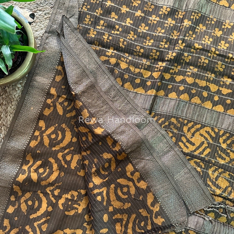Tobacco Dabu Kashish Print Saree DKS06