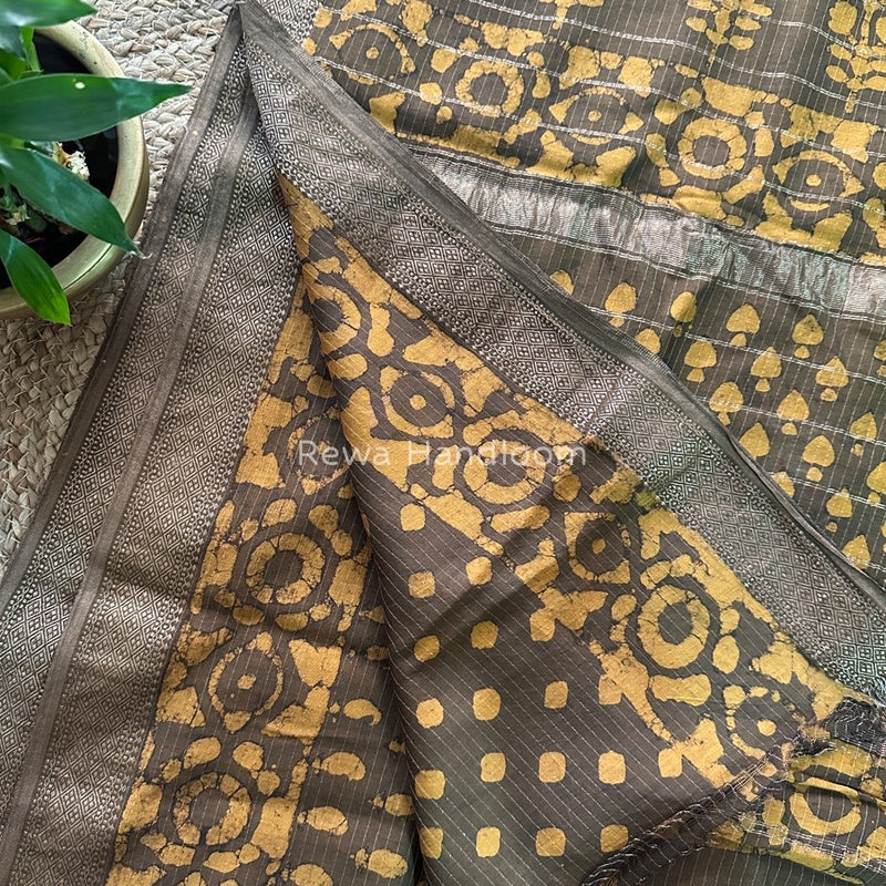 Tobacco Dabu Kashish Print Saree DKS01