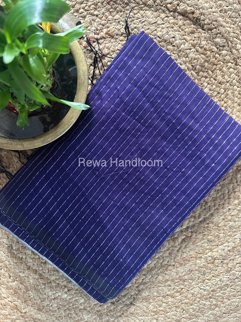 Maheshwari Purple Silver Tissue Lining Saree TSLS04