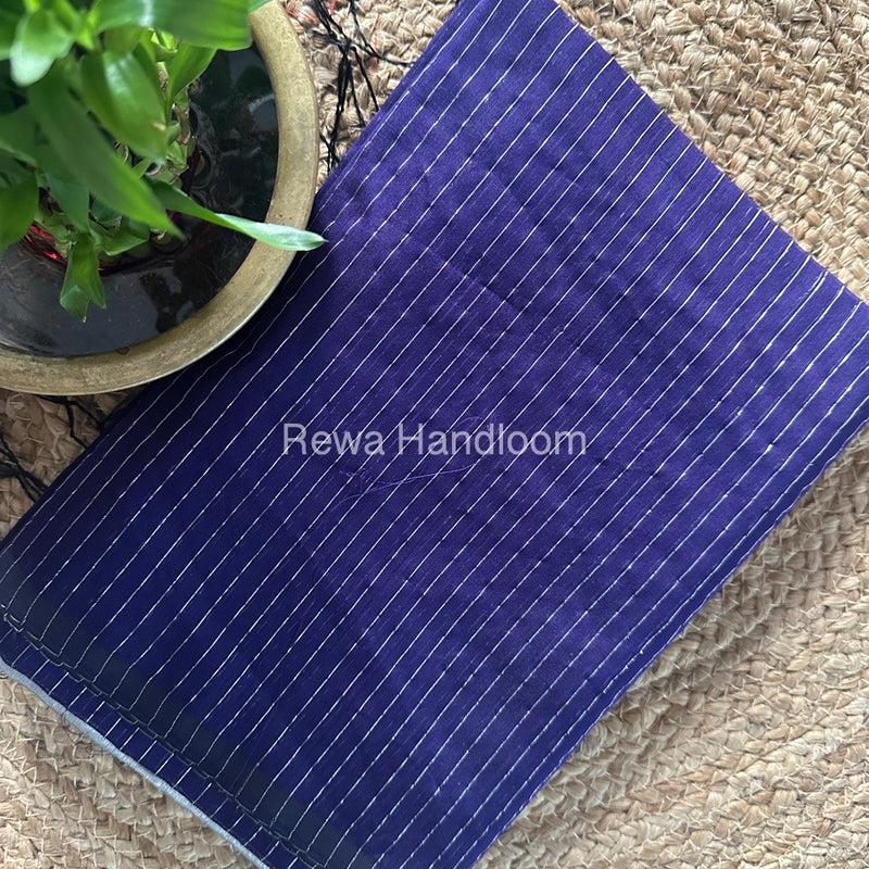 Maheshwari Purple Silver Tissue Lining Saree TSLS04