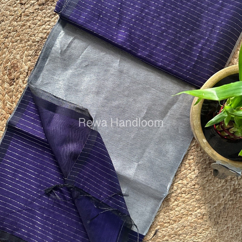 Maheshwari Purple Silver Tissue Lining Saree TSLS04