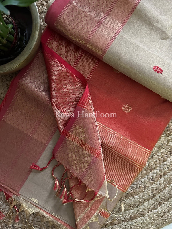 Maheshwari Tissue Butti Saree
