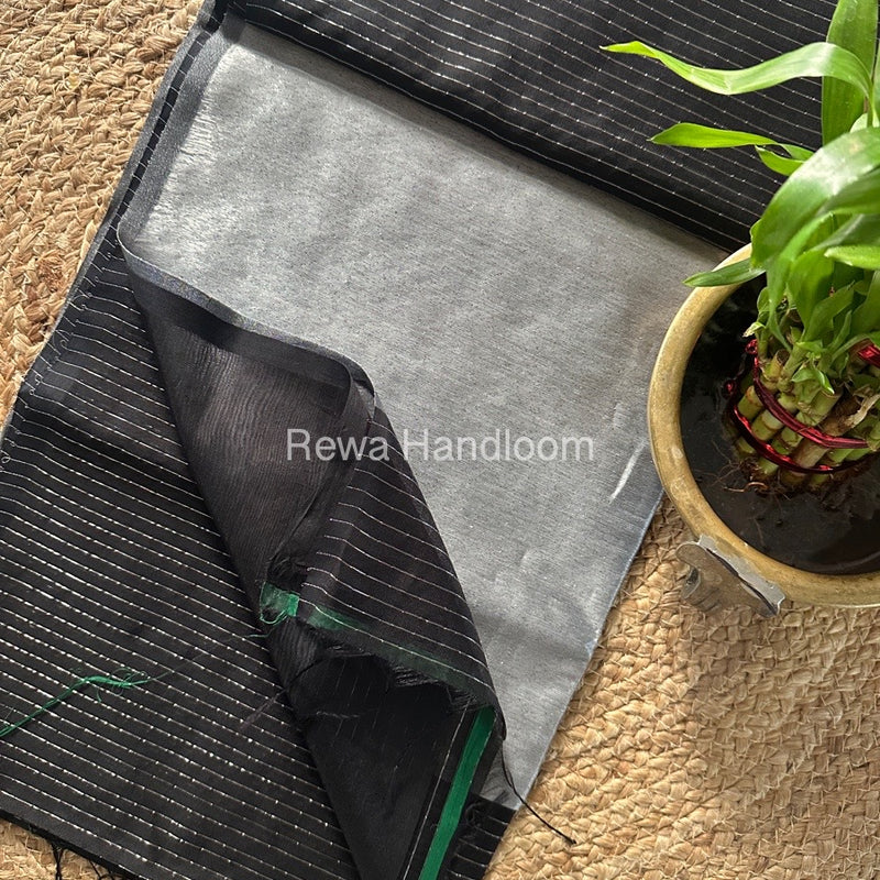 Maheshwari Black Silver Tissue Lining Saree TSLS05