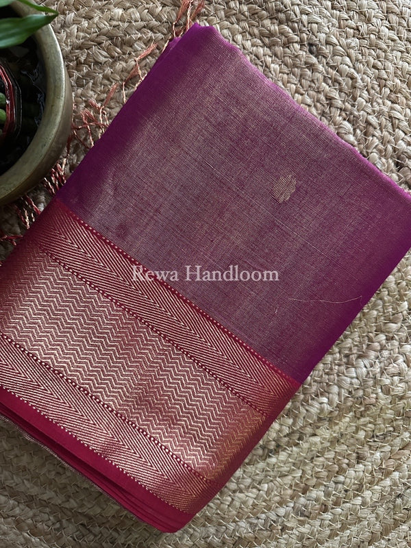 Maheshwari Purple Tissue Butti Saree TBBS033