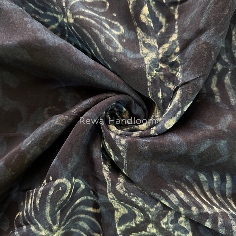 Blue Indigo Cotton Print Saree MIND02
