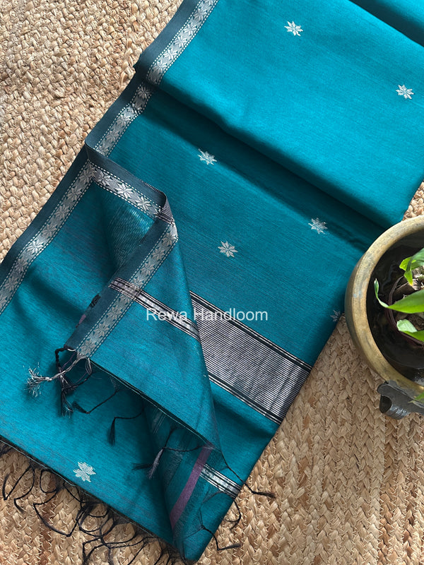 Maheshwari Silver Butti Saree