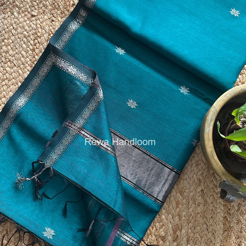 Maheshwari Silver Butti Saree
