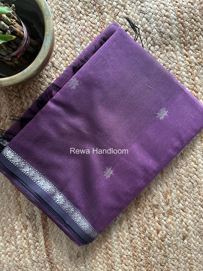 Maheshwari Lavender Silver Butti Saree BSS06