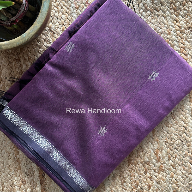 Maheshwari Lavender Silver Butti Saree BSS06