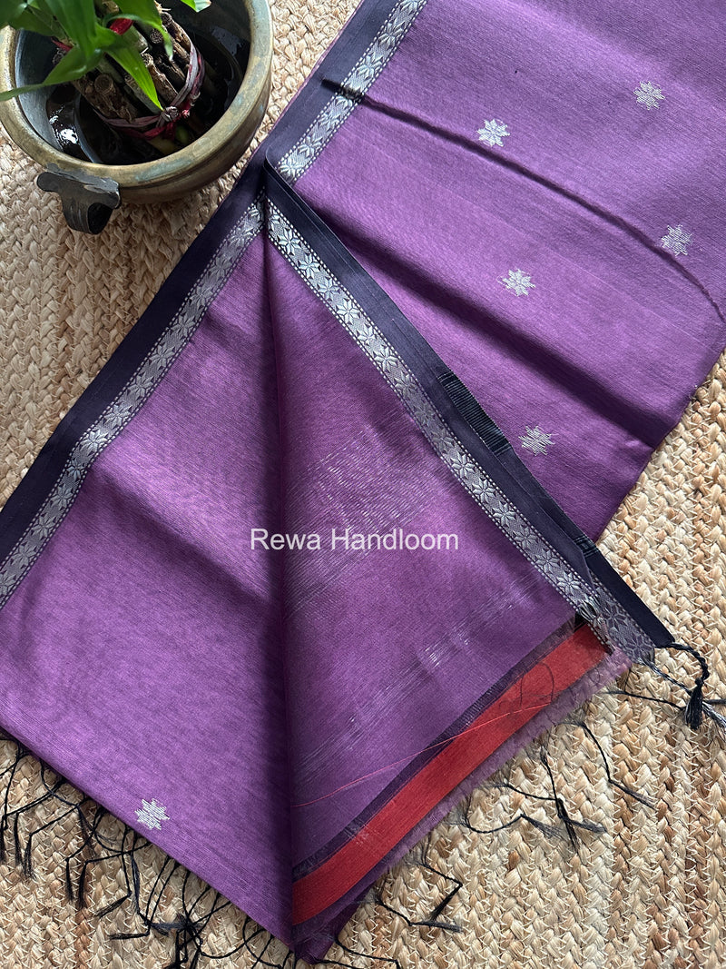 Maheshwari Lavender Silver Butti Saree BSS06