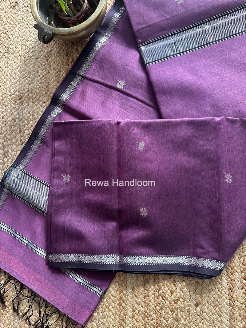 Maheshwari Lavender Silver Butti Saree BSS06