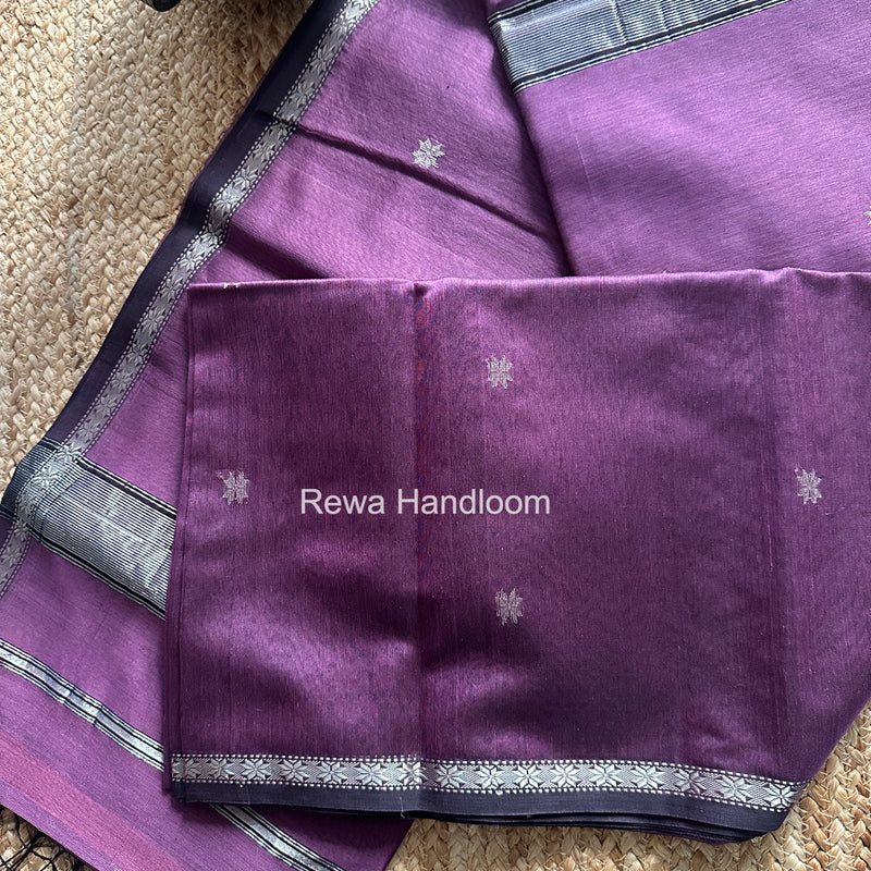 Maheshwari Lavender Silver Butti Saree BSS06