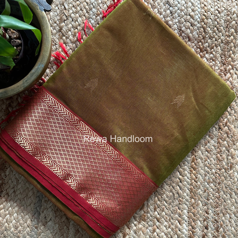 Mehendi Green V Butti ~ Maheshwari Saree-ZB130