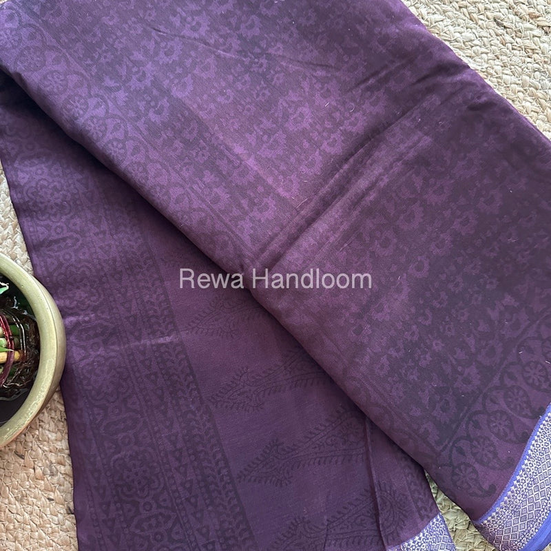 Maheshwari Bagh Print Small Border Saree