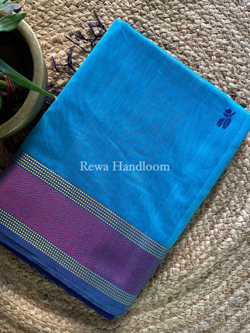 Maheshwari Sky Blue Resham Thread Butti Saree RBS20