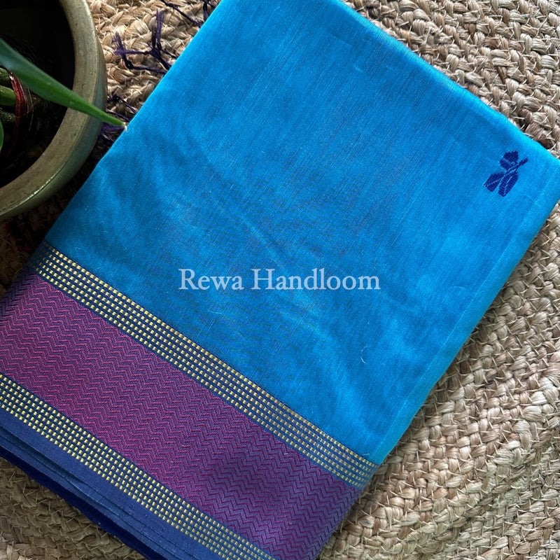 Maheshwari Sky Blue Resham Thread Butti Saree RBS20