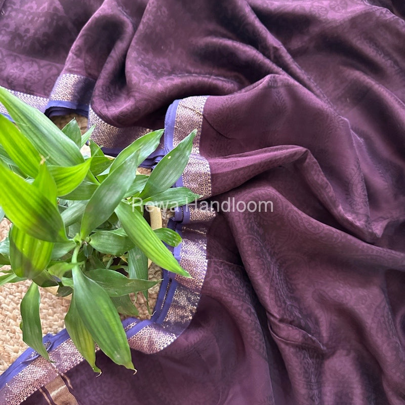 Maheshwari Light Purple Bagh Print Small Border Saree MTBS07