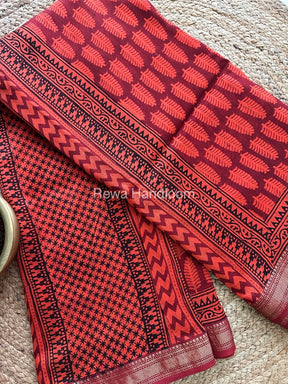 Maheshwari Bagh Print Small Border Saree