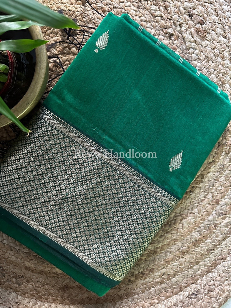 Maheshwari Green Resham Thread Butti Saree RBS23