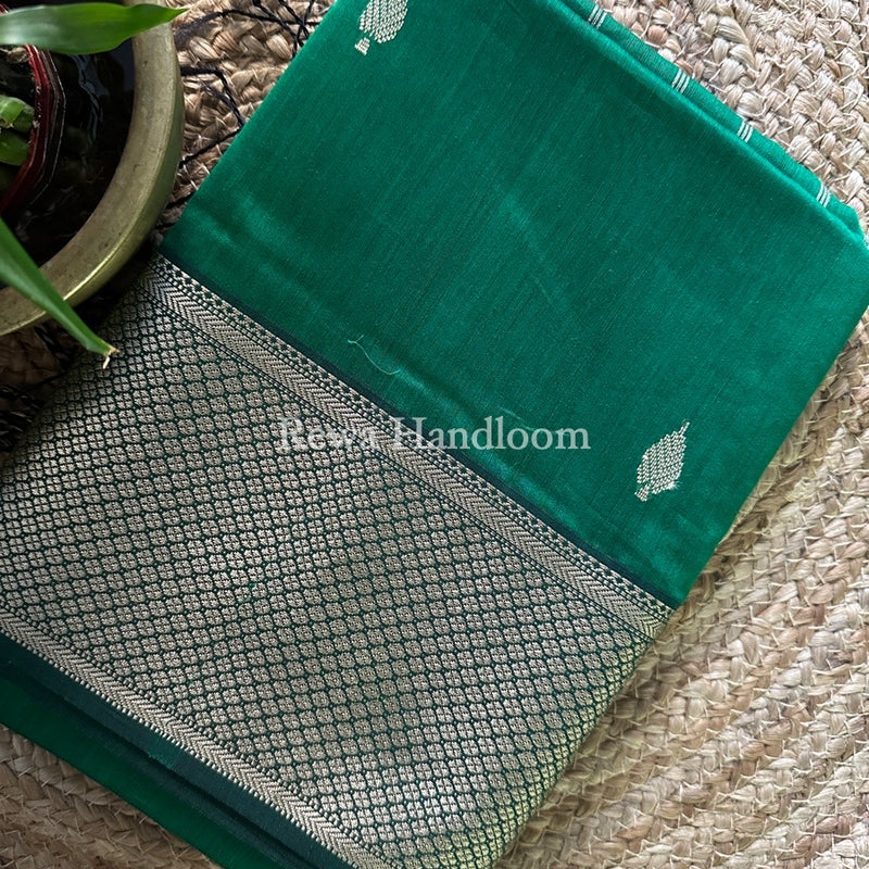 Maheshwari Green Resham Thread Butti Saree RBS23