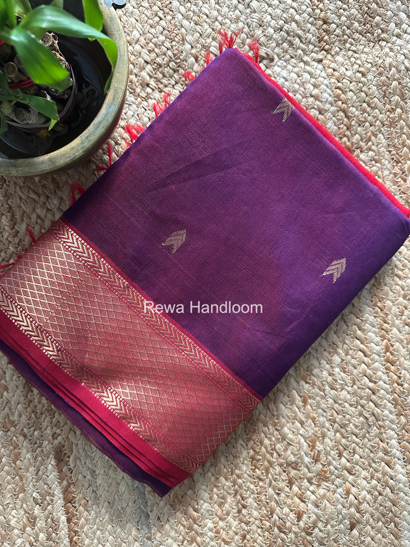 Purple V Butti ~ Maheshwari Saree-ZB129