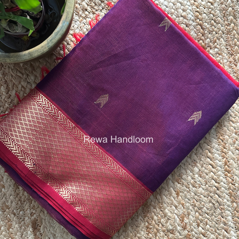 Purple V Butti ~ Maheshwari Saree-ZB129