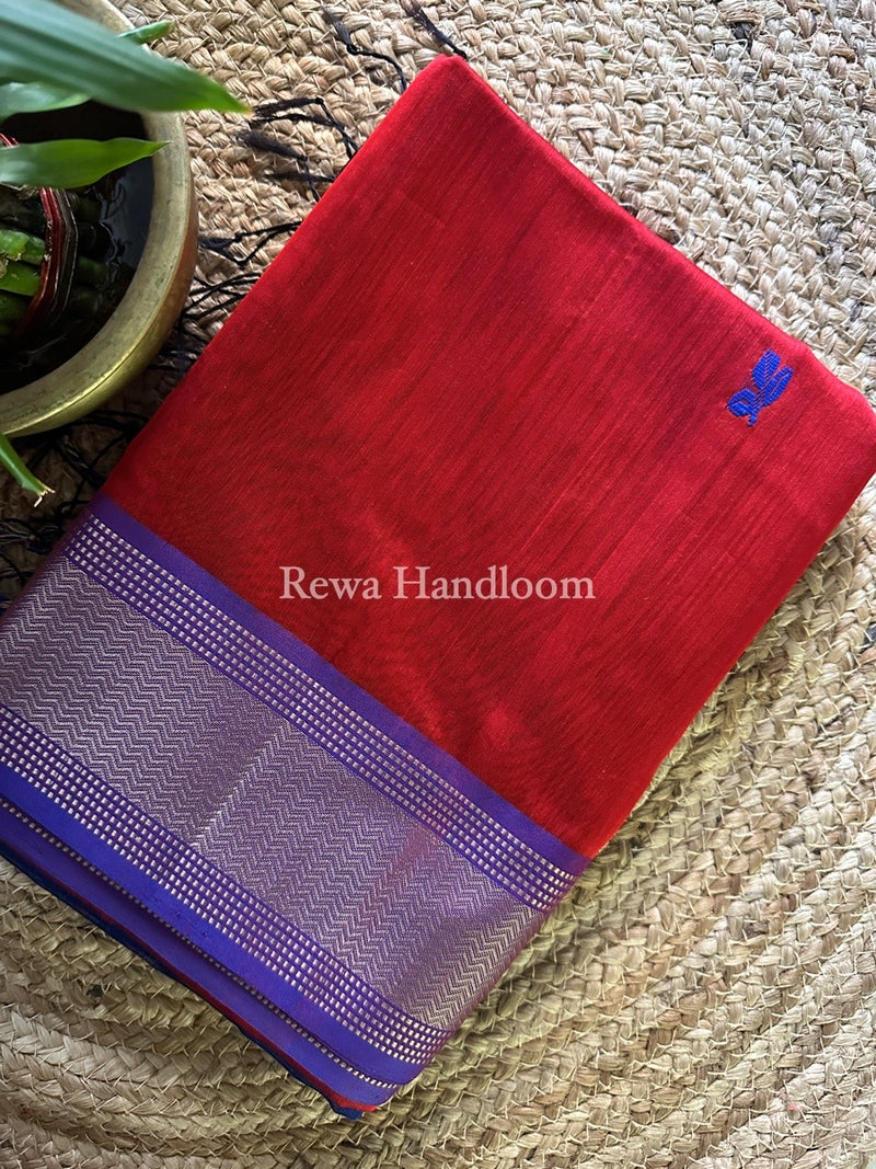 Maheshwari Red Resham Thread Butti Saree RBS24