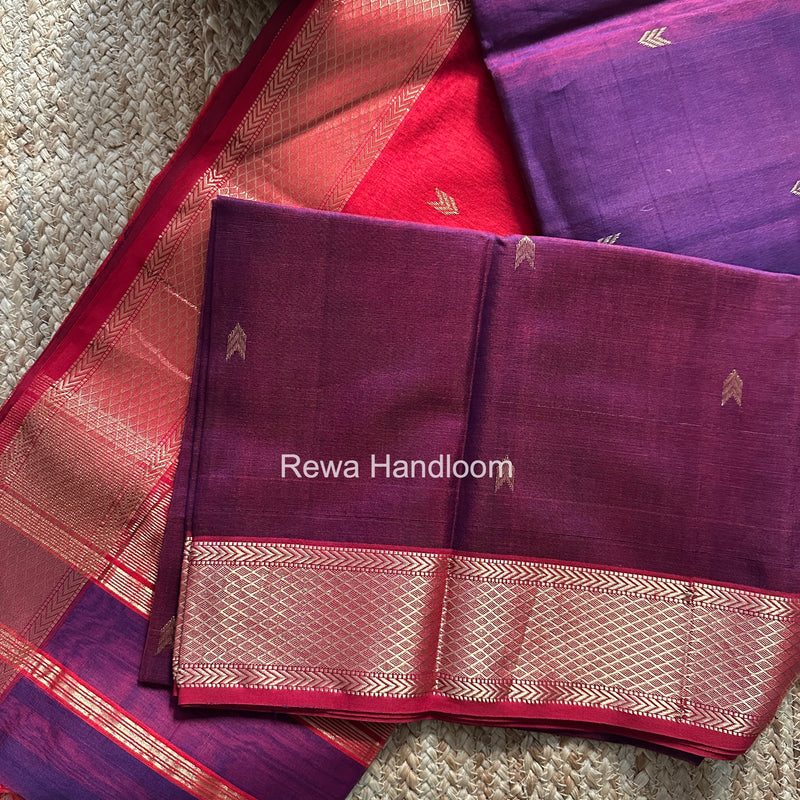 Purple V Butti ~ Maheshwari Saree-ZB129