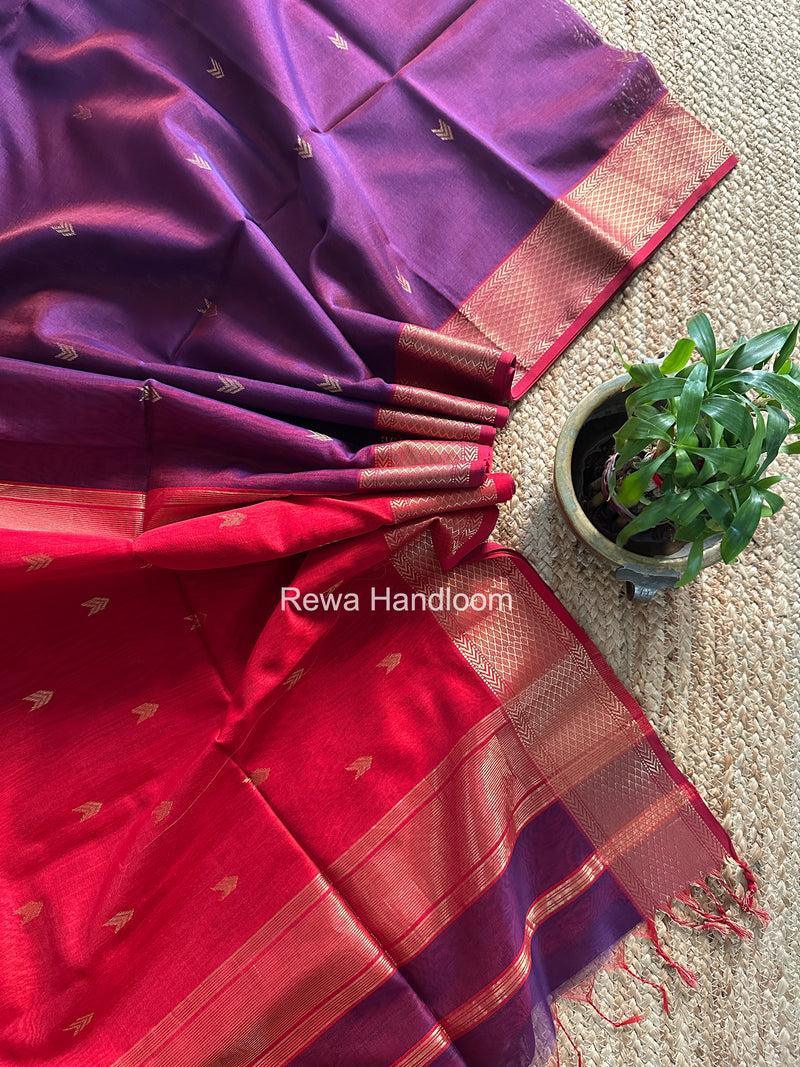 Purple V Butti ~ Maheshwari Saree-ZB129
