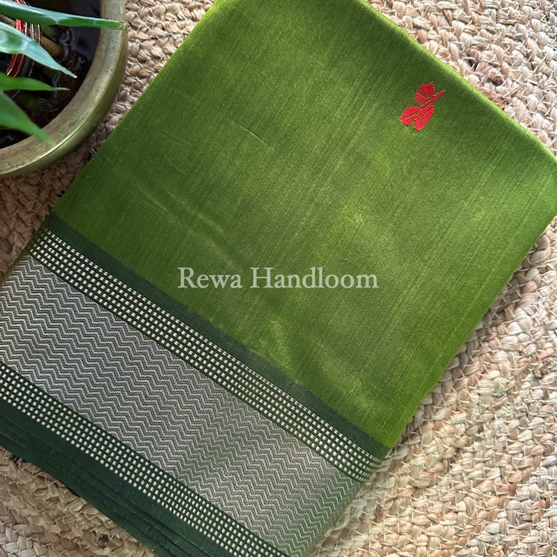 Maheshwari Mehendi Green Resham Thread Butti Saree RBS28
