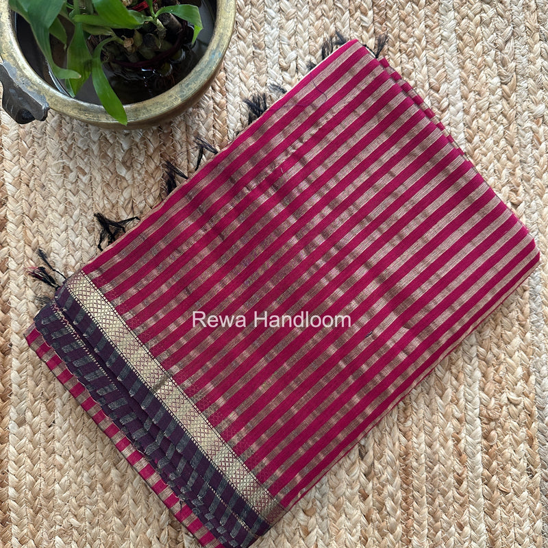 Maheshwari Rani Pink Tissue Silk Saree TZLS024