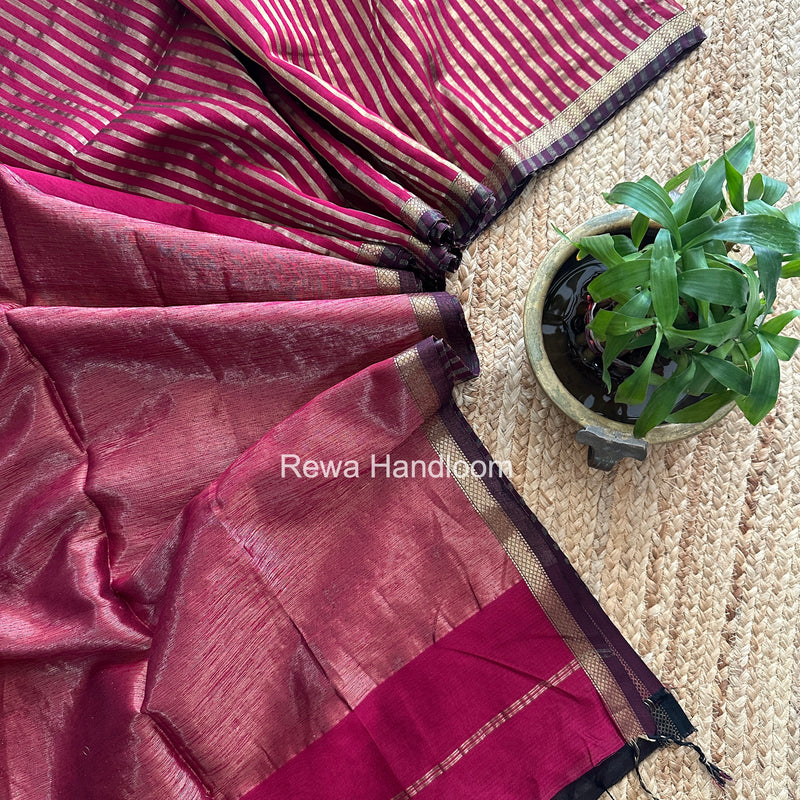 Maheshwari Rani Pink Tissue Silk Saree TZLS024