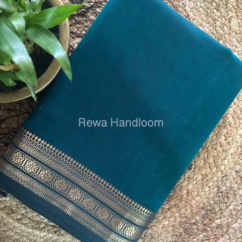 Maheshwari Rama Green Zari Skirt Saree ZS094
