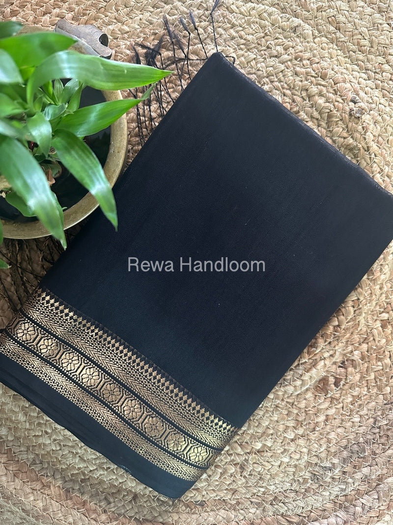 Maheshwari Black Zari Skirt Saree ZS097