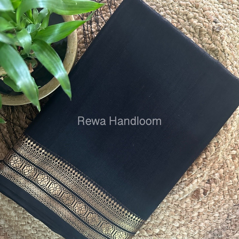 Maheshwari Black Zari Skirt Saree ZS097