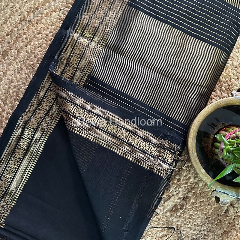 Maheshwari Black Zari Skirt Saree ZS097