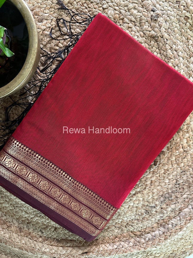 Maheshwari Maroon Zari Skirt Saree ZS095