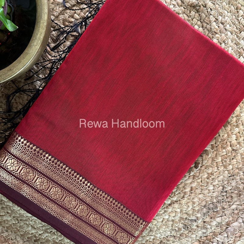 Maheshwari Maroon Zari Skirt Saree ZS095