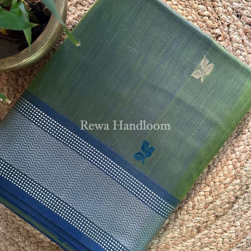 Maheshwari Olive Green Resham Thread Butti Saree RBS33