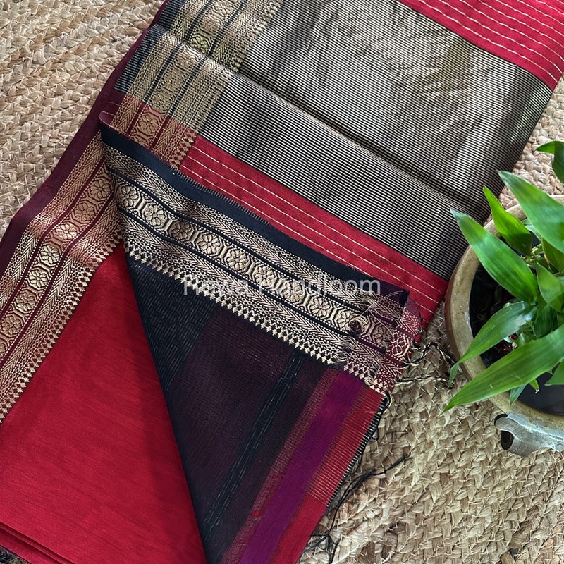 Maheshwari Maroon Zari Skirt Saree ZS095