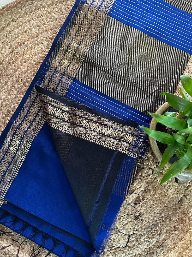 Maheshwari Blue Zari Skirt Saree ZS096
