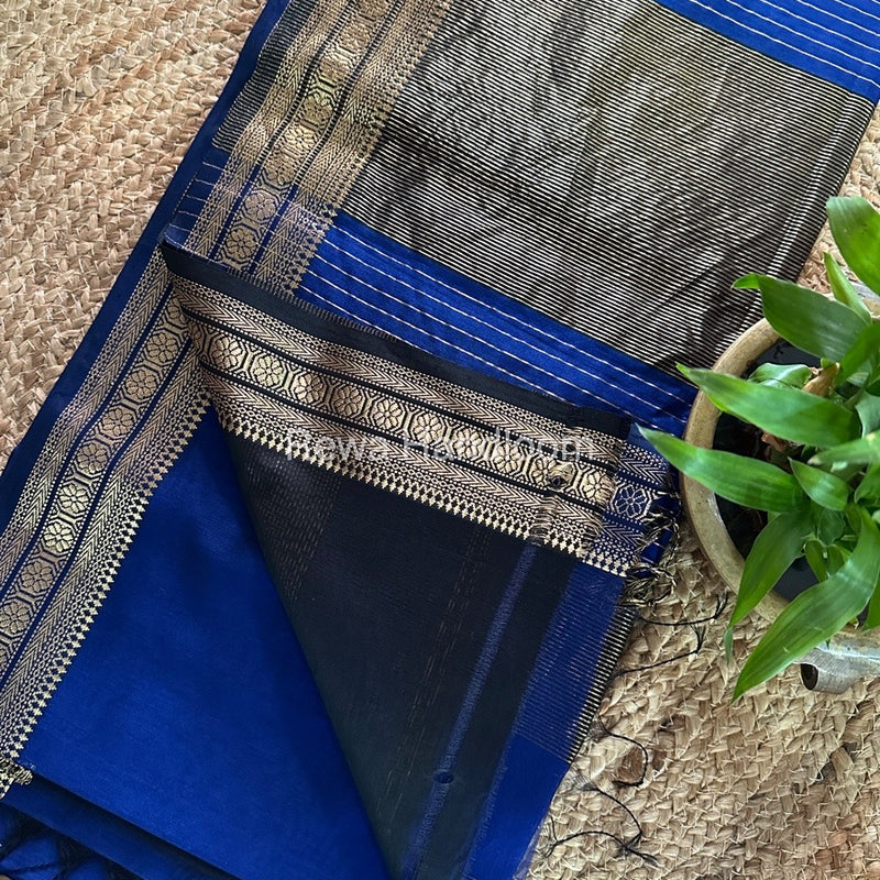 Maheshwari Blue Zari Skirt Saree ZS096