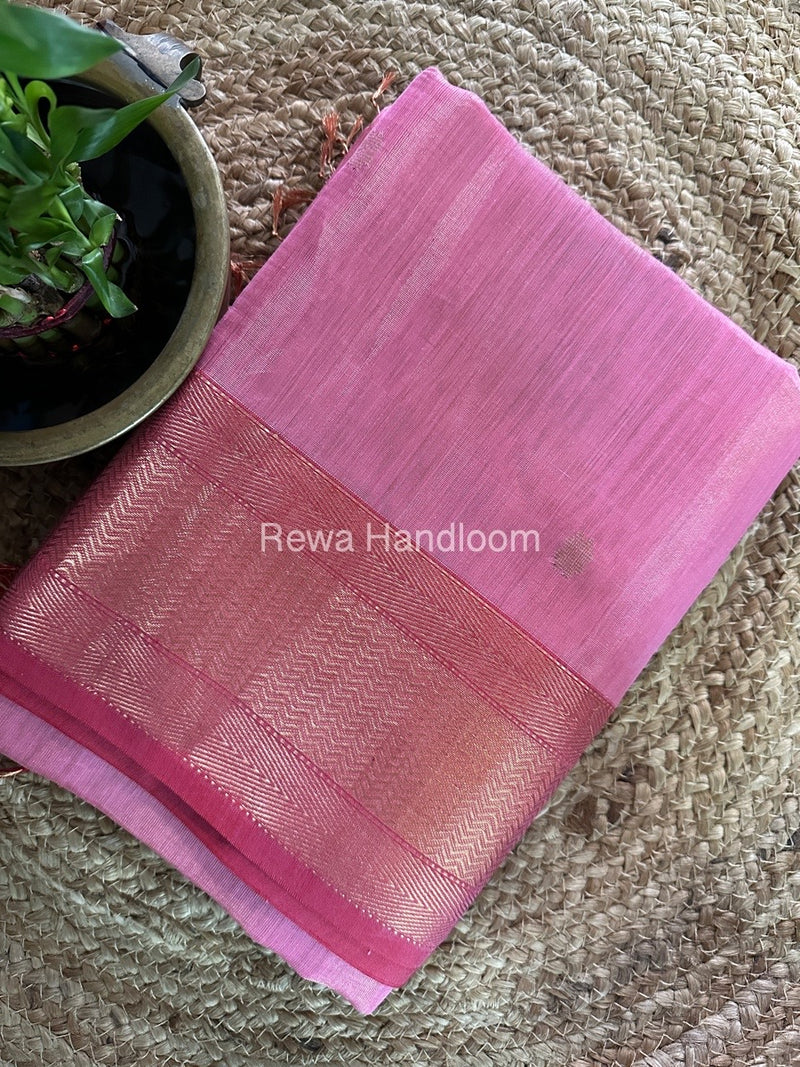 Maheshwari Baby Pink Tissue Butti Saree TBBS088