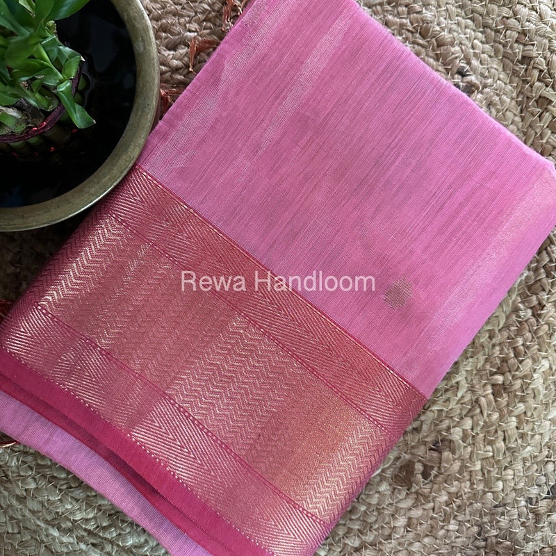 Maheshwari Baby Pink Tissue Butti Saree TBBS088