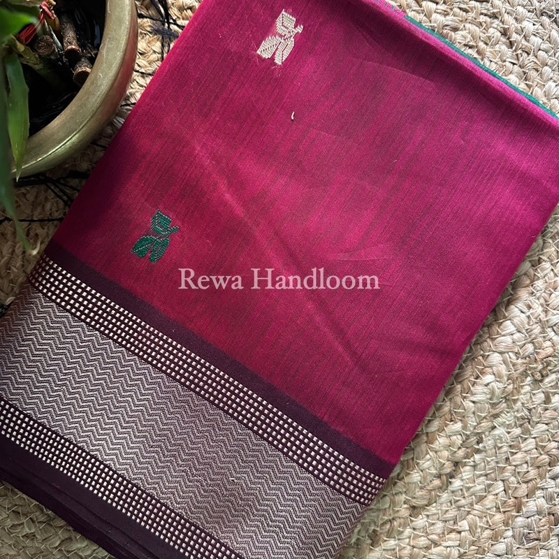 Maheshwari Magenta Resham Thread Butti Saree RBS37