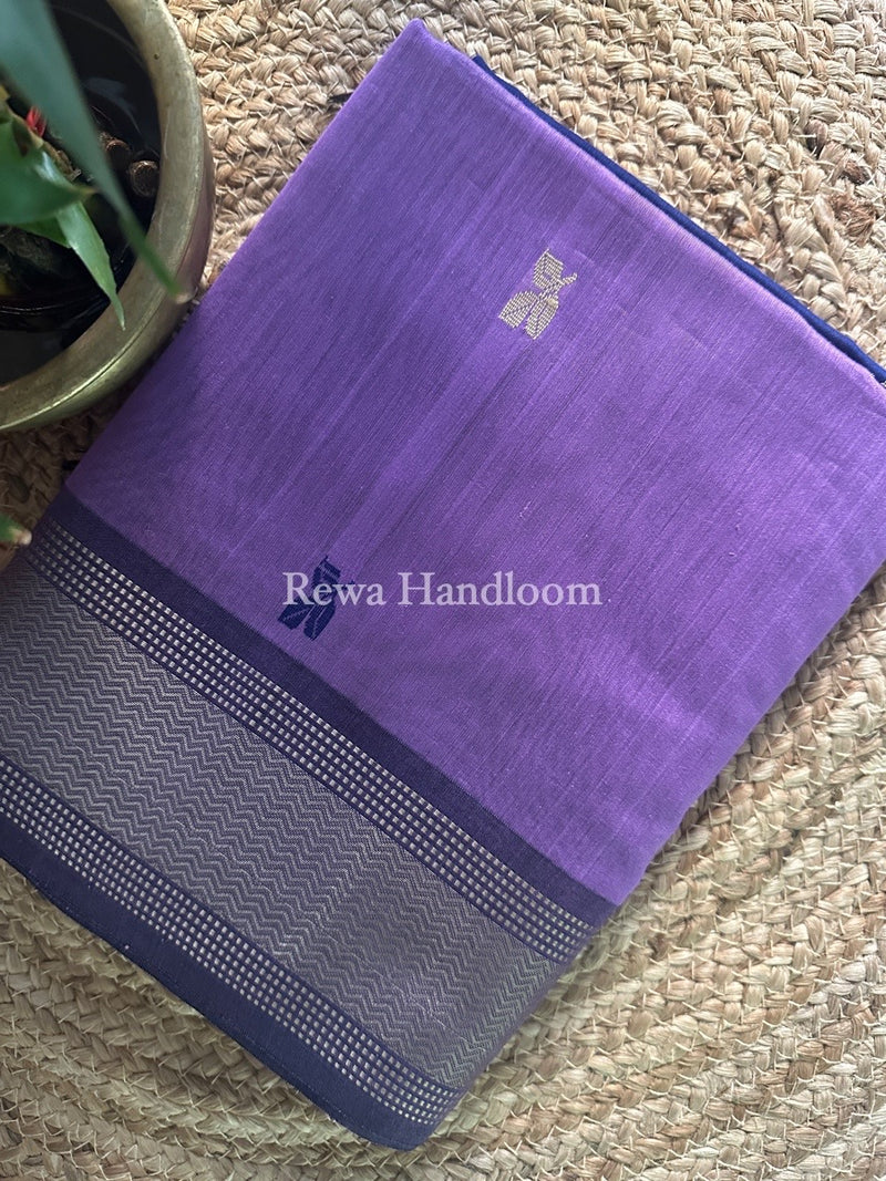 Maheshwari Purple Resham Thread Butti Saree RBS39