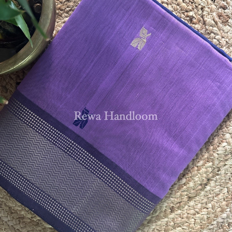 Maheshwari Purple Resham Thread Butti Saree RBS39