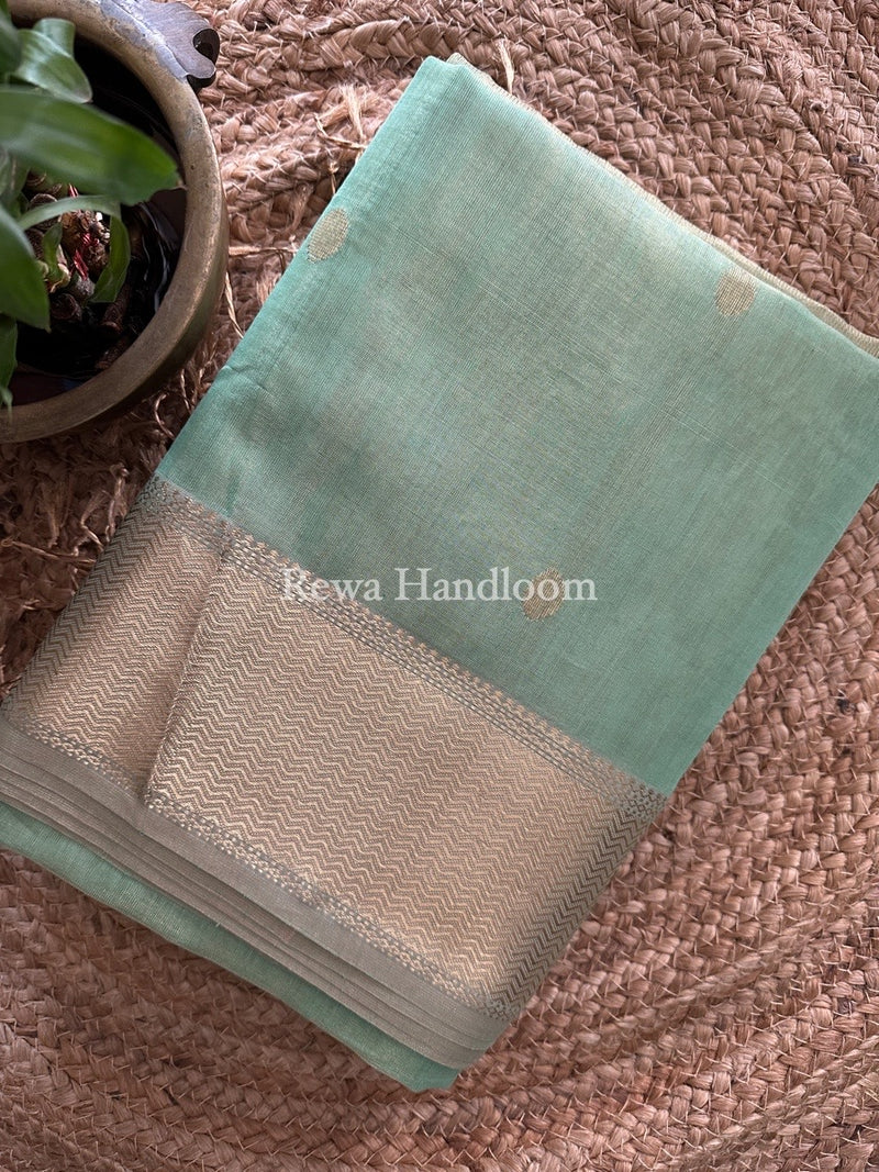 Maheshwari Pista Tissue Butti Saree TBBS037