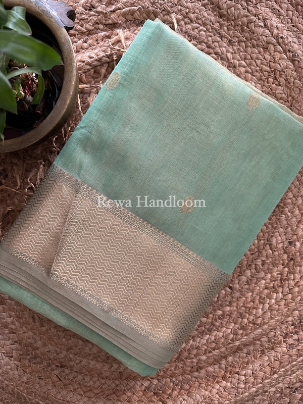 Maheshwari Pista Tissue Butti Saree TBBS037